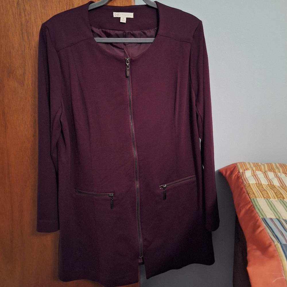 Final Price* Cato Women's Plum Knee Length Dress Full Zip Size XL